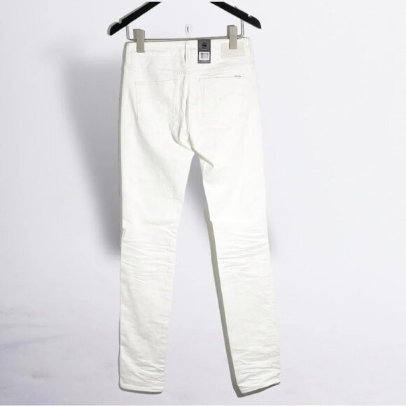 NWT G-Star 3301 High Skinny In Inza White Stretch Denim 3D Aged size 25 - Picture 3 of 9
